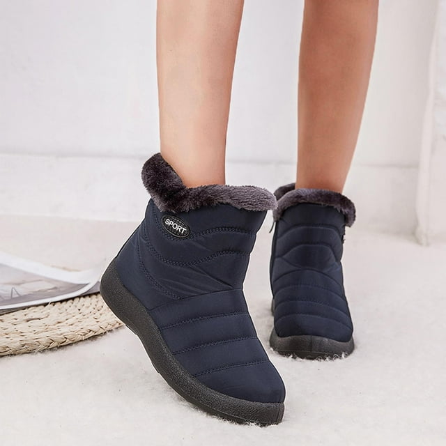 Botas de invierno para mujer, zapatos de nieve impermeables, botines casuales planos, zapatos de talla grande Wmkox8yii ghj1145