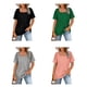 thumbnail image 4 of Camiseta de algodón Jumpingount Cuello cuadrado para mujer Gris METRO, 4 of 6