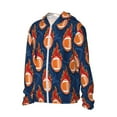 thumbnail image 3 of Goofa American Football and Fire Flames Printed Women's UPF 50+ Sun Protection Hoodie Jacket Lightweight Long Sleeve Sun Shirt for Women with Pocket Hiking Outdoor-Large, 3 of 9