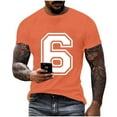 thumbnail image 2 of DPTALR Men's Fashion Printed Round Neck Short Sleeve Casual Pullover Top,Orange,Big Men's,Tall Men's XXXL，Young Men's, 2 of 6