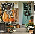 thumbnail image 6 of Fall Pumpkin House Flag for Outdoor 28x40 Double Sided,Seasonal Pumpkin with Bowknot White Dots Yard Flags for Outside,Holiday Decorative House Flag for Farmhouse Thanksgiving Autumn Décor, 6 of 6