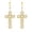 Gold,April, variant on Silver Dangle Earrings, Black Imitation Diamond Cross Earrings for Women, Rhinestone Cubic Zirconia Sparkly Stone Dangling Drop Earrings, Cross Hanging Earrings