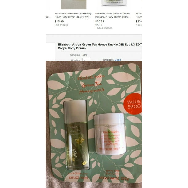 Elizabeth Arden Green Tea Honey Suckle Gift Set 3.3 EDT & Honey Drops Body Cream