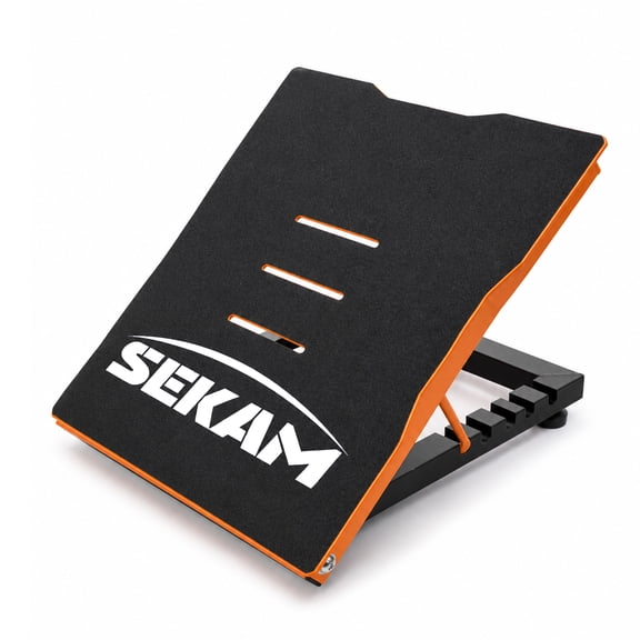 SEKAM Adjustable Calf Stretcher Slant Board, Lower Body Stretching and Training Board, Non-Slip Incline Exercise Platform, Black/Orange