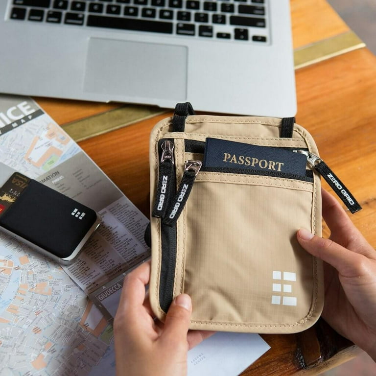 Zero Grid RFID Blocking Neck Wallet, Waterproof ID Case Zero Grid RFID Blocking Neck Wallet, Waterproof ID Case