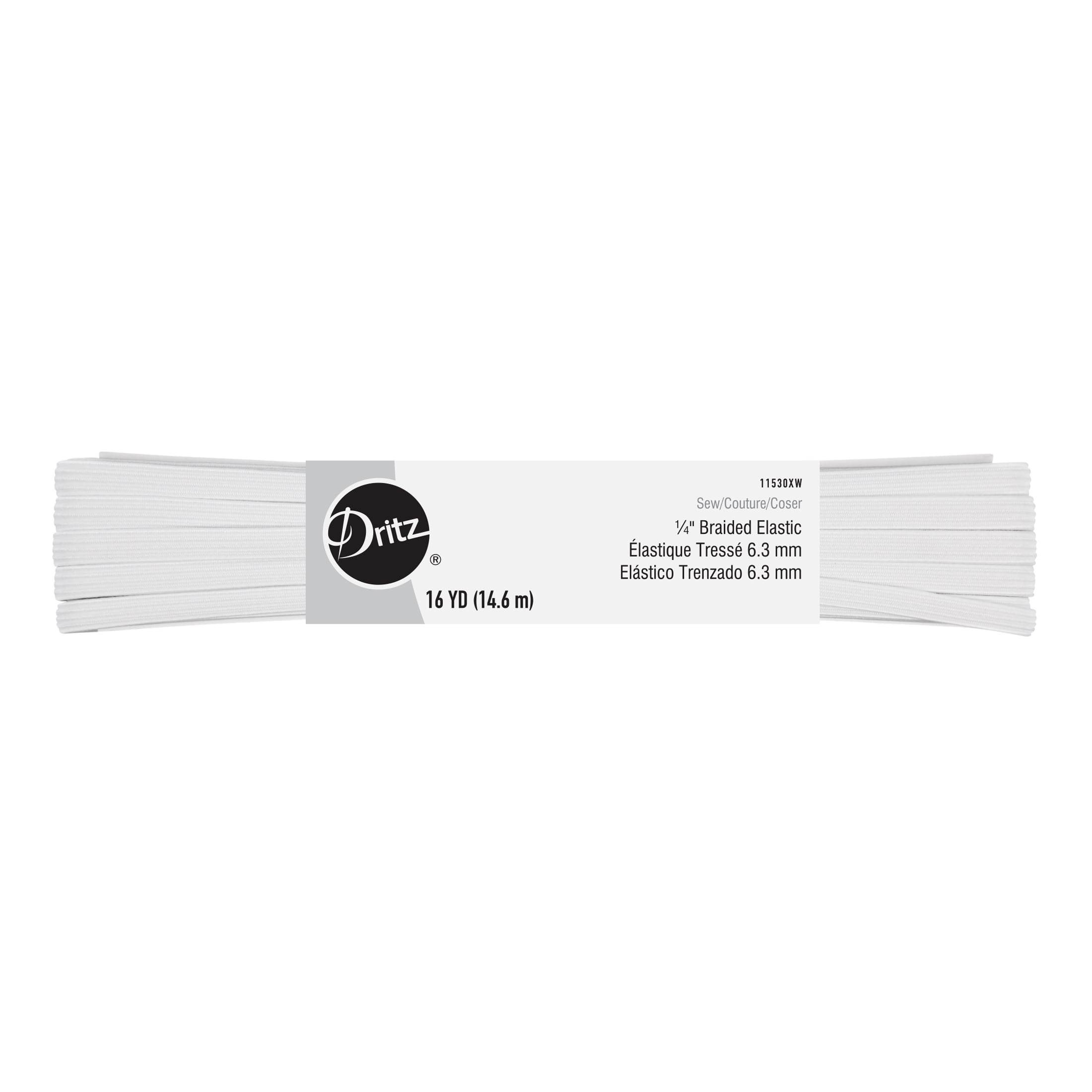 Dritz 1/4" White Braided Elastic Value Pack, 16 yd.