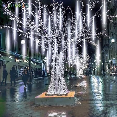BadPiggies Meteor Shower Rain Lights Christmas Lights Waterproof 144 LEDs Fairy String Lights for Holiday Party Wedding Xmas Tree Decor Multicolor