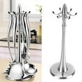 thumbnail image 1 of ANGGREK Kitchen Supplies,Stainless Steel Cooking Utensil Stand Kitchenware Spatula Scoop Spoon Rotating Storage Rack, 1 of 8