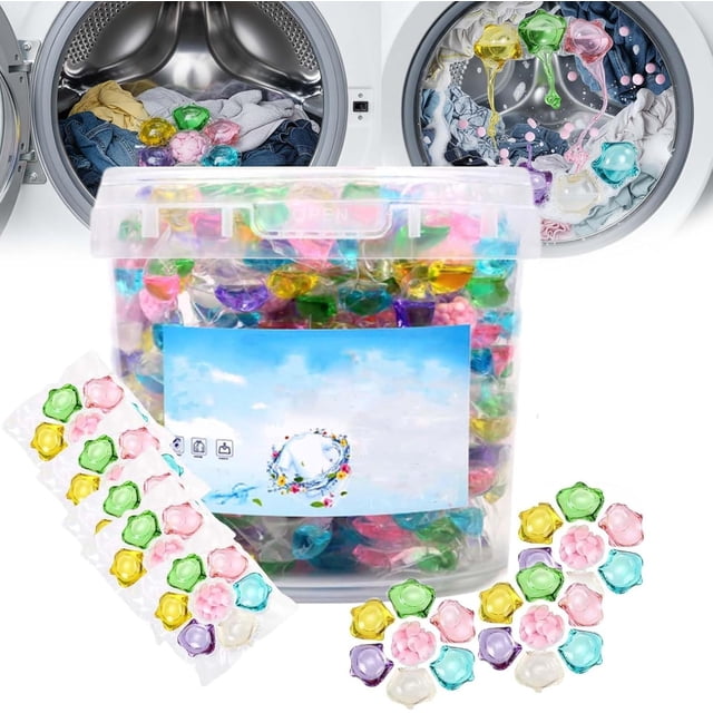 100PC 7 in 1 Laundry Detergent Pods – Pre-Measured Capsules for All Fabrics, Deep Cleaning Laundry Detergent Capsules, Fast-Dissolving Washing Pods, Long-Lasting Fresh Scent(100pcs)