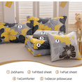 thumbnail image 4 of Btargot 6PCS Yellow Floral Comforter Set Queen Flower Bed Set Adult Soft Botanical Boho Bedding Set, 4 of 12