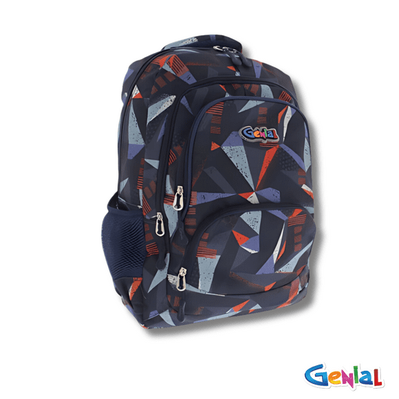 Mochila Escolar Resistente Color Azul de Gran Capacidad Genial