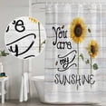 thumbnail image 3 of Farmhouses Sunflowers Bathroom Shower Curtains with Hooks, You Are My Sunshine Grey Wood Grain Waterproof Fabric Washable Shower Curtain for Home Hotel Bathtub Decor 36x72 Inch, 3 of 9