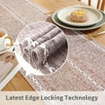 thumbnail image 4 of XINQIHANG Farmhouse Table Runner Rustic Style 13\u201c x 90\u201d, Braided Striped Linen Fall Table Runner 90 Inches Long with Tassels for Dining Room Kitchen Reading Dresser Décor,Brown, 4 of 5