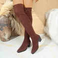 thumbnail image 6 of Thigh High Block Heel Boot Women Pointed Toe Stretch Over The Knee Boots, 6 of 8