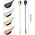 thumbnail image 2 of 4 Piece Cocktail Spoon Sticks Long Handle Stainless Steel Spiral Pattern Cocktail Spoon, 12", 4 Colors (Silver, Gold, Pink, Black), 2 of 5