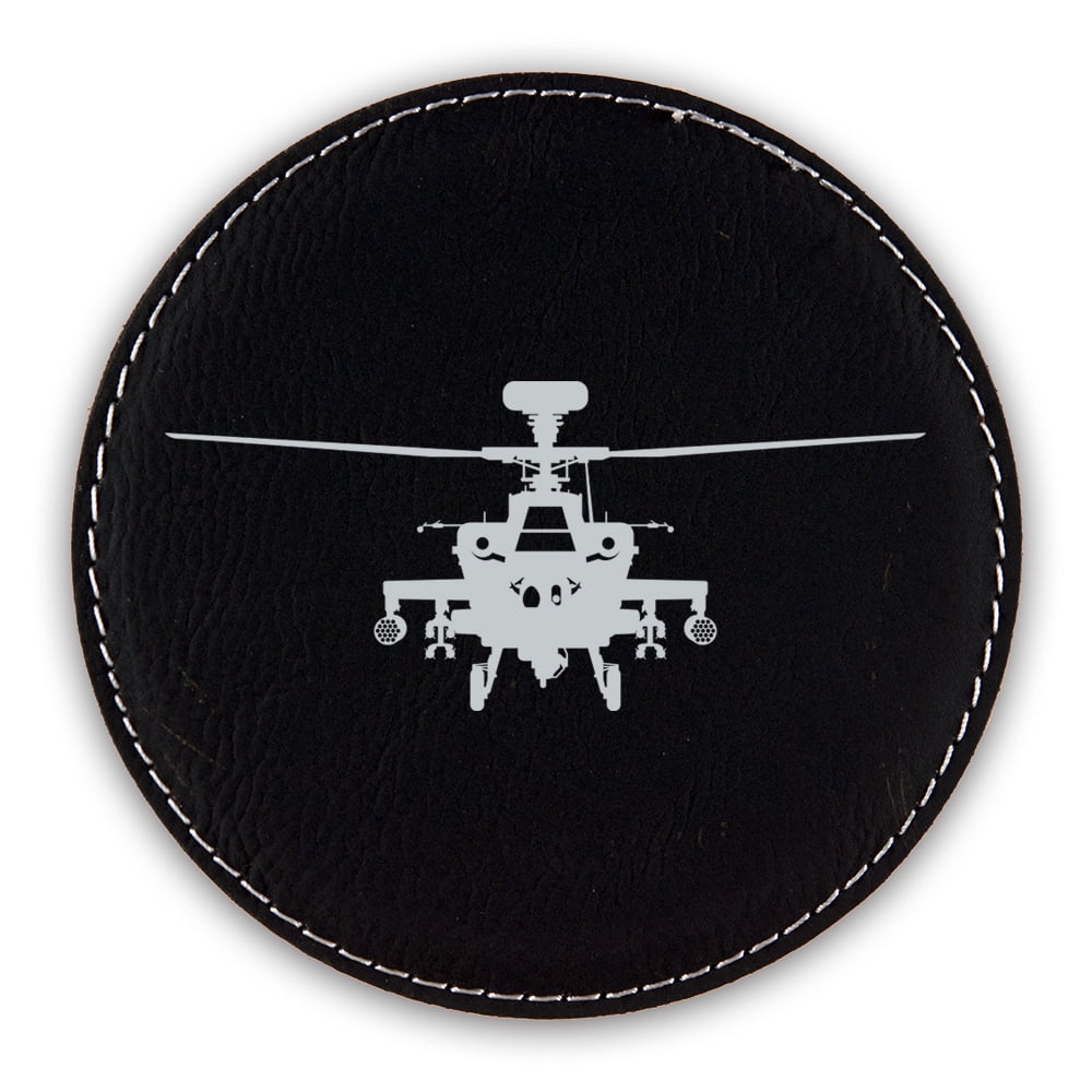 AH-64 Apache Coaster Laser Engraved Leatherette - Round Coasters - Many ...