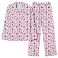 thumbnail image 7 of Riecok Christmas Pajama Set for Women Long Sleeve Christmas Sock Printed Button up Shirt and Wide Leg Pant Holiday Loungewear Matching Outfits, 7 of 7