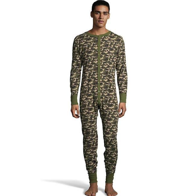 Hanes Men's Camo Waffle Knit Thermal Union Suit