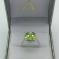 thumbnail image 3 of Cushion-Cut Peridot and Diamond Cocktail Ring 14k White Gold (3.70cttw), 3 of 3