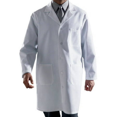 Men's Classic Length Lab Coat, White