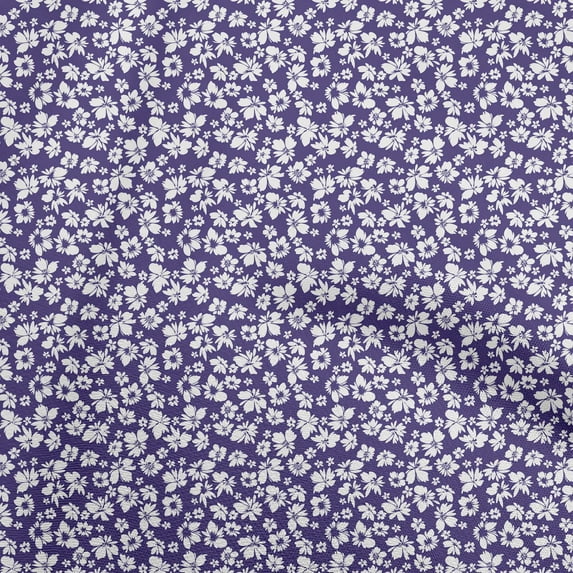 oneOone Cotton Poplin Purple Fabric Floral Craft Projects Decor Fabric Printed By The Yard 42 Inch Wide