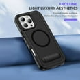 thumbnail image 4 of Magnetic & Stand Designed for iPhone 15 Pro Max Case fit for MagSafe, Luxury Hybrid Shockproof Drop Protective Phone Case for iPhone 15 Pro Max, Built-in Invisible Kickstand, Black+Black, 4 of 7