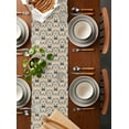 thumbnail image 4 of Table Runner Dresser Scarf 14 x 72 Inch Baroque Pattern Blue Pink Vintage Abstract Flowers Texture Table Runners Non-Slip Heat Kitchen Dining Table Decor for Indoor Outdoor Home Party Decoration, 4 of 7