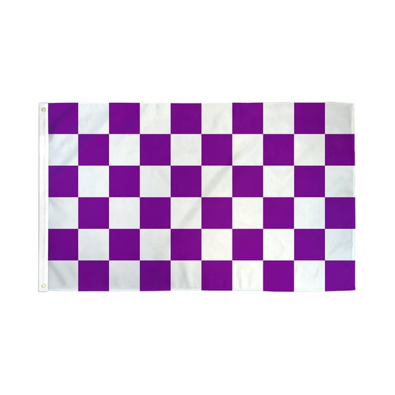 Purple & White Checkered Flag 3x5ft Poly