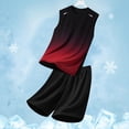 thumbnail image 2 of KeShDi Mens 2x Pj Sets Summer Men's Casual Fashion Solid Color Sleeveless Round Neck Elastic Waist Set Red L, 2 of 5