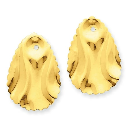 Polished Hammered Oval Earrings - Lex & Lu 14k Yellow Gold Polished Hammered Oval Earrings Jackets