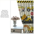thumbnail image 5 of Construction Car Blackout Curtains for Boy Girl Room, Yellow Cartoon Bulldozer Tractor Excavator Bedroom Living Room Home Rod Pocket Window Drapes 2 Panel,55x63 Inch, 5 of 6