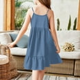 thumbnail image 3 of XADYUY Girls Summer Dress Size 14-16 Casual A-Line Spaghetti Strap Midi Dress Cute Loose Solid Color Swing Teens Summer Dress,3-4 Years Royal Blue, 3 of 4
