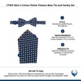 thumbnail image 6 of CTM  Cotton Petite Flowers Bow Tie and Hanky Set (Men), 6 of 6
