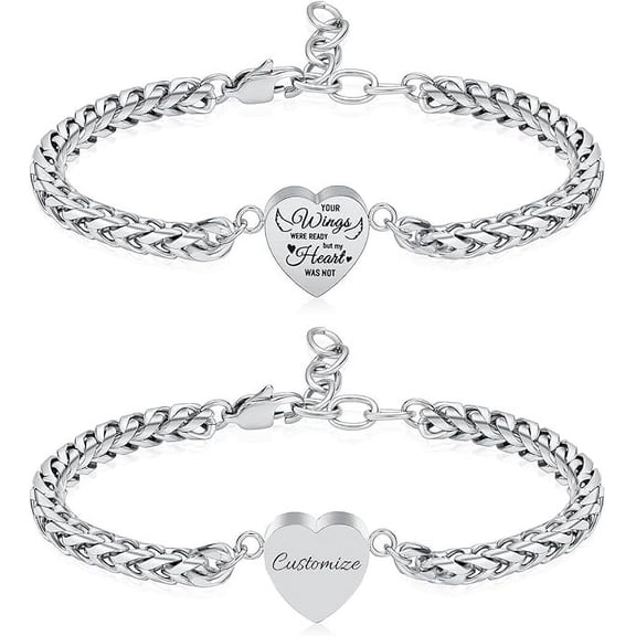 Wings & Heart Adjustable Cremation Bracelet for Ashes - Stainless Steel Urn Bangles for Ashes Pet / Human Keepsake Bangle Cremation Memorial Ash Bangle