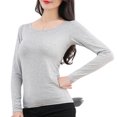 thumbnail image 1 of Guardurnaity Ropa interior térmica femenina de manga larga con cuello redondo, camisa de invierno para oficina, escuela, ropa interior para dormir, Prendas para la parte del cuerpo 1Pc Gris L, 1 of 6