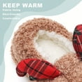 thumbnail image 5 of Rokment Christmas Reindeer Slippers for Women Girls Cute Animal Deer Fuzzy House Socks with Soft Non Slip Sole Indoor Bedroom Slip on Booties Shoes Brown Size 5, 5 of 8