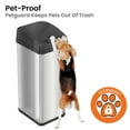 thumbnail image 2 of iTouchless 13 Gallon Pet-Proof Sensor Trash Can with AbsorbX Odor Filter System, Stainless Steel Kitchen Garbage Bin Prevents Dogs and Cats Getting in, Battery (not Included) or AC Adapter (Optional), 2 of 6