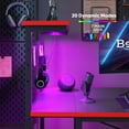 thumbnail image 6 of Bestier 52 inch Gaming Desk with LED Lights & Reversible Storage Shelves,LED Gamer Desk for Home and Office,Computer Office Desk with with Side Storage Bag-Carbon Fiber Platform, 6 of 12