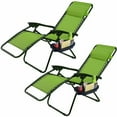 thumbnail image 4 of Spaco 2 Pieces Outdoor Patio Folding Zero Gravity Reclining Lounge Chair with Utility Tray for Garden, Balcony, Poolside, Green, 4 of 6