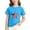 E052-Blue, variant on hengsof Girls' Independence Day Print Short Sleeve T-Shirt Casual Round Neck Comfortable Summer Shirt Suitable for Children Aged 3-15