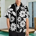 thumbnail image 2 of Black And White Ink Flower Men's Shirts Short Sleeve Casual Shirts Button Down Shirt for Men Beach Summer Wedding Shirt, 2 of 6