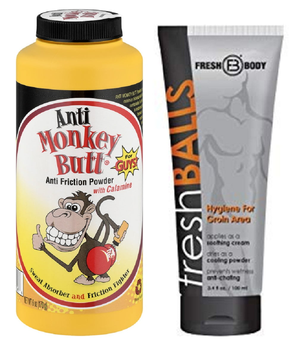 AntiMonkey Butt Powder 6 oz and Fresh Balls Lotion 3.4 oz