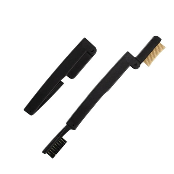 Yardwe Black Folding Eyelash Comb and Eyebrow Brush, Portable and Easy to Clean for Daily Makeup and Grooming