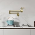 thumbnail image 2 of Kitchen Pot Filler Faucet Wall Mount,Brass Folding Stretchable with Double Joint Swing Arm Single Hole Two Handles, 2 of 10