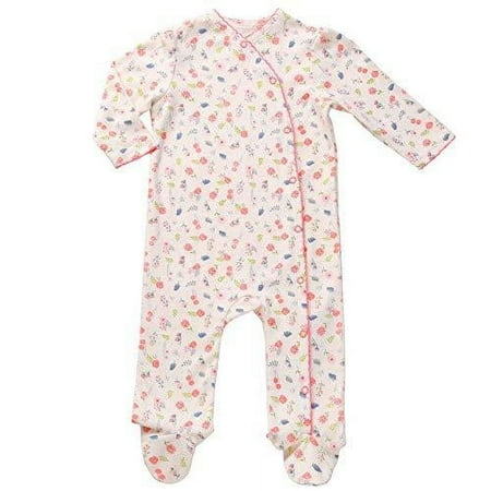 UPC: 0750783849395 | Asher & Olivia Footed Pajamas for Girls Top Baby Hat Side Snap Onesies Sleepers – FLORAL