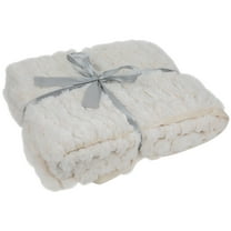 Northlight Plush White Fluffy Thick Throw Blanket 50" x 60"