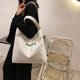 thumbnail image 1 of Bolso de hombro de lona con estampado de letras retro para mujer, bolsos grandes informales (blanco) Tmvgtek Para estrenar, 1 of 8