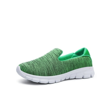 

Lacyhop Ladies Running Breathable Slip On Casual Sneakers Women s Work Lightweight Round Toe Loafers Comfortable Low Top Walking Shoes Green 4.5