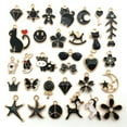thumbnail image 2 of U8MO 10pcs Black Enamel Charms Pendant For Jewelry Making Handmade Earrings Necklace-10pcs Flower 17x20mm, 2 of 9