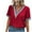 Red, variant on Buigttklop Summer Tops for Women Plus Size Women'S Casual Solid Color Shortsleeve V-Neck Top